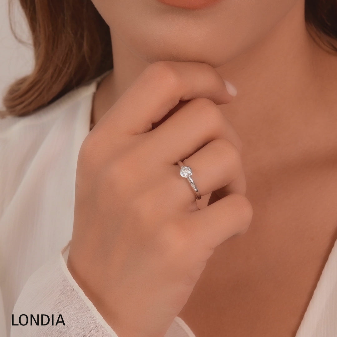 0.30 Ct. Natural Diamond Solitaire ''Modern'' Bezel Design Ring in 14K Gold