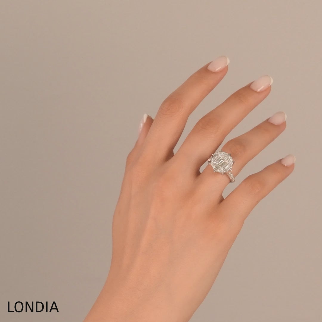 2.10 Ct. Baguette Design Statement Ring in 18K Gold