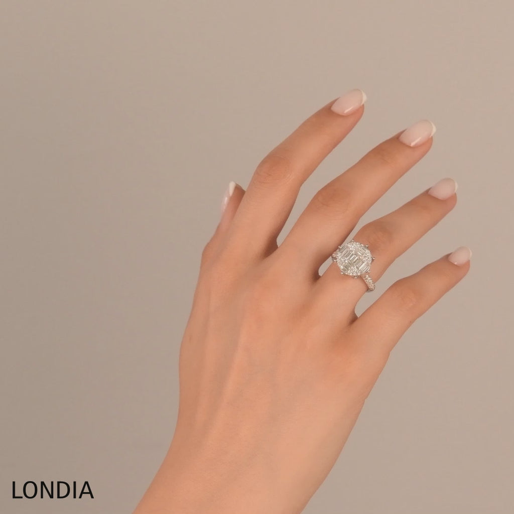 2.10 Ct. Baguette Design Statement Ring in 18K Gold