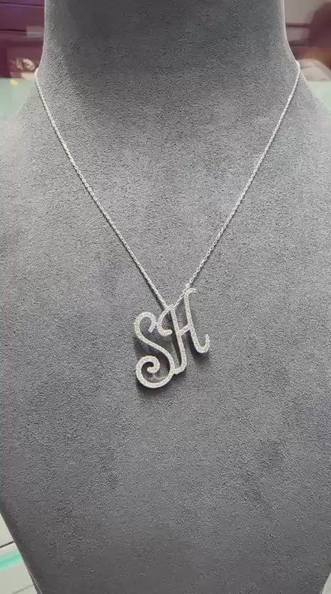 Personalized Majestic Initial 0.65 Carat Natural Diamond Necklace