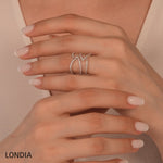 0.55 Ct. Natural Diamond Line Zyra Design Ring in 18K Gold