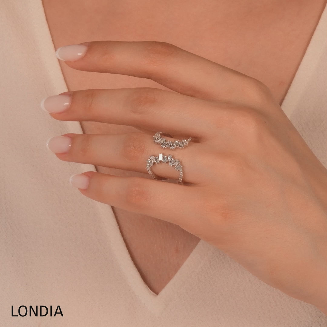 0.60 Ct. Natural Diamond Line Nerys Design Ring in 18K Gold