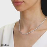 7.00 CTW Diamond Tennis Necklace 18K Fine Gold