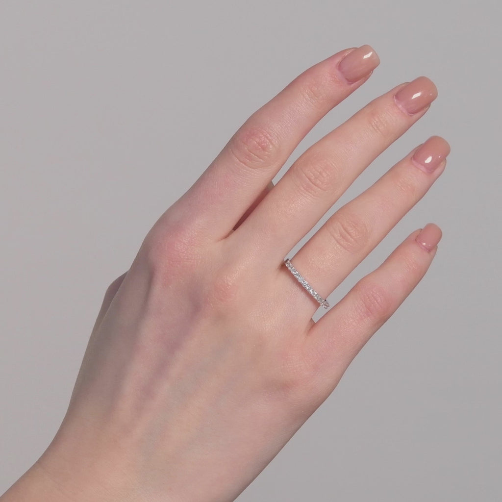 0.55 ct. Diamond Half Eternity Band Ring in 14K Fine Gold