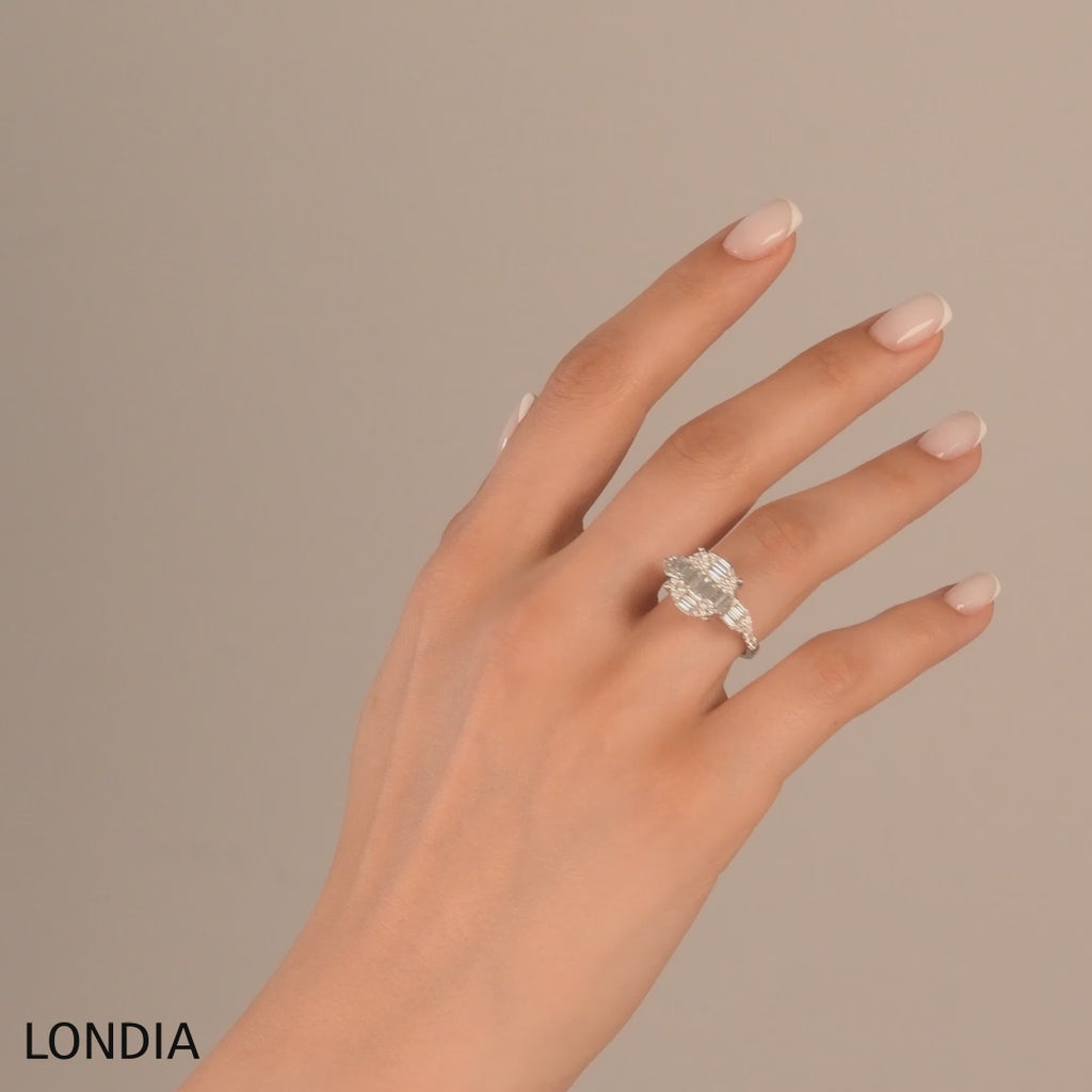 1.25 Ct. Baguette Design Statement Ring in 18K Gold