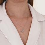 0.25 ct. Diamond A Initial Design Necklace 14k Fine Gold