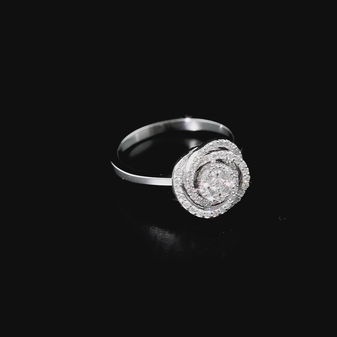 0.30 Ct. Diamond Olympic Design Statement Ring in 14K Gold