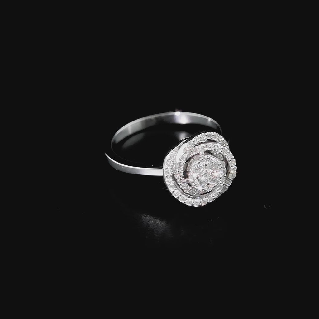 0.30 Ct. Diamond Olympic Design Statement Ring in 14K Gold