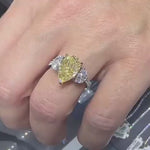 0.70 Ct. ''Fancy Yellow Quartz'' Design Ring With Natural Diamond