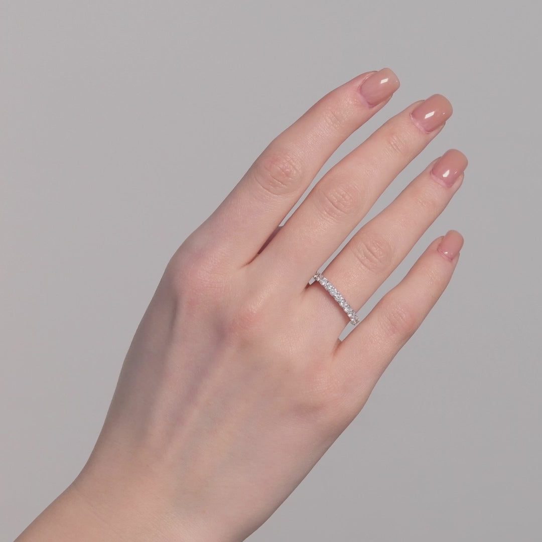 0.55 ct. Diamond Half Eternity Band Ring in 14K Fine Gold