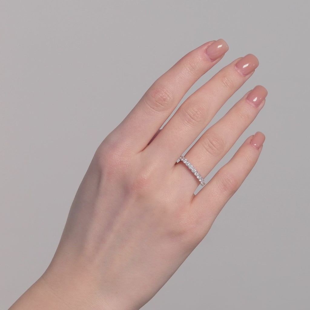 0.55 ct. Diamond Half Eternity Band Ring in 14K Fine Gold