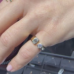 Women’s Toi et Moi Pinky Ring 0.30 ct Emerald & 0.20 ct Round Natural Diamonds 14K Gold