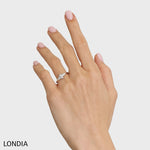 0.80 Ct. Natural Oval Diamond ''Side Stone'' Ring in 14K Gold