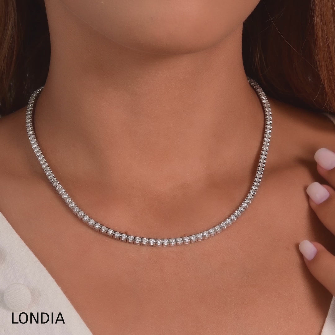 3.00 CTW Diamond Clair Design Tennis Necklace 14k Fine Gold