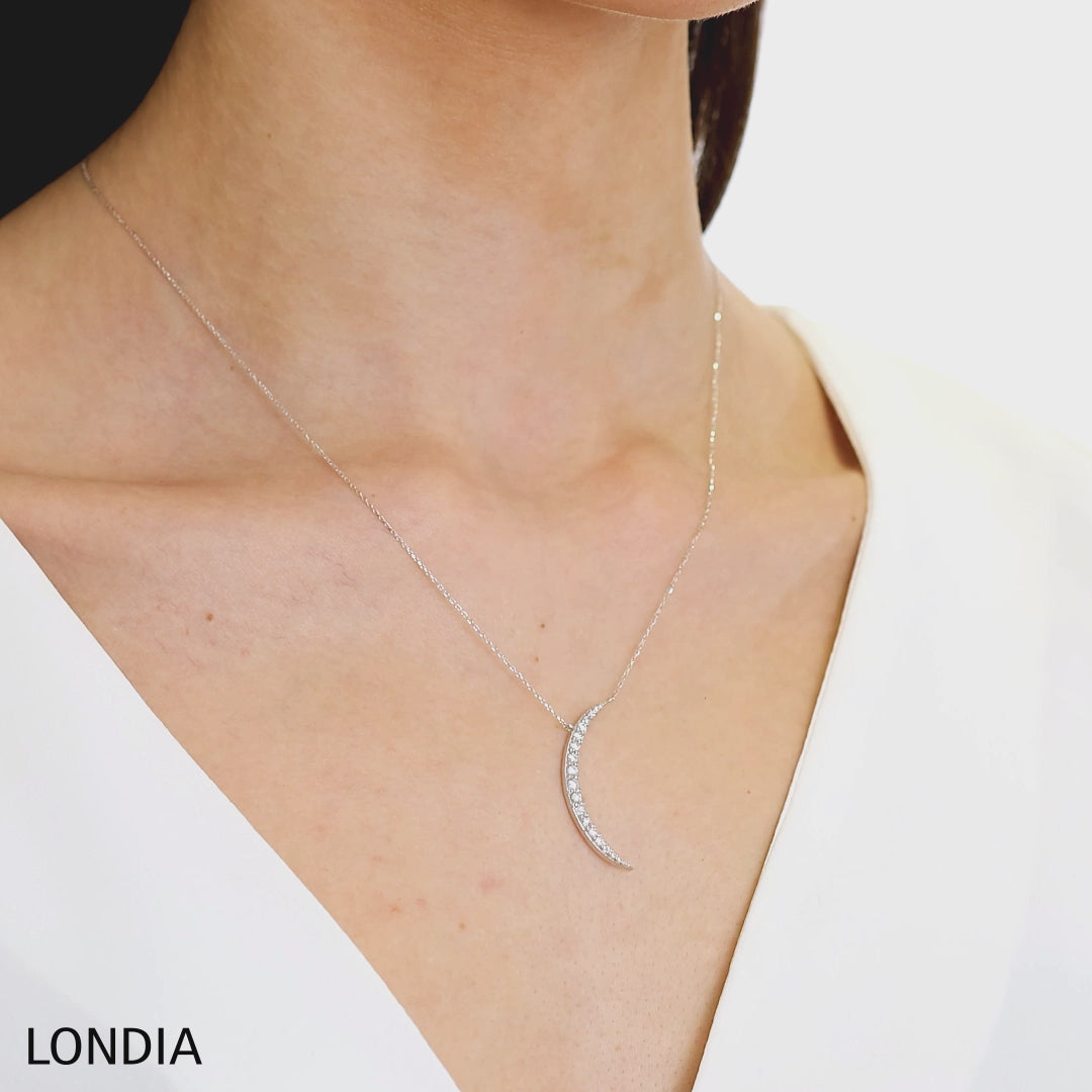 0.50 ct. Diamond Luna Design Necklace 14k Fine Gold