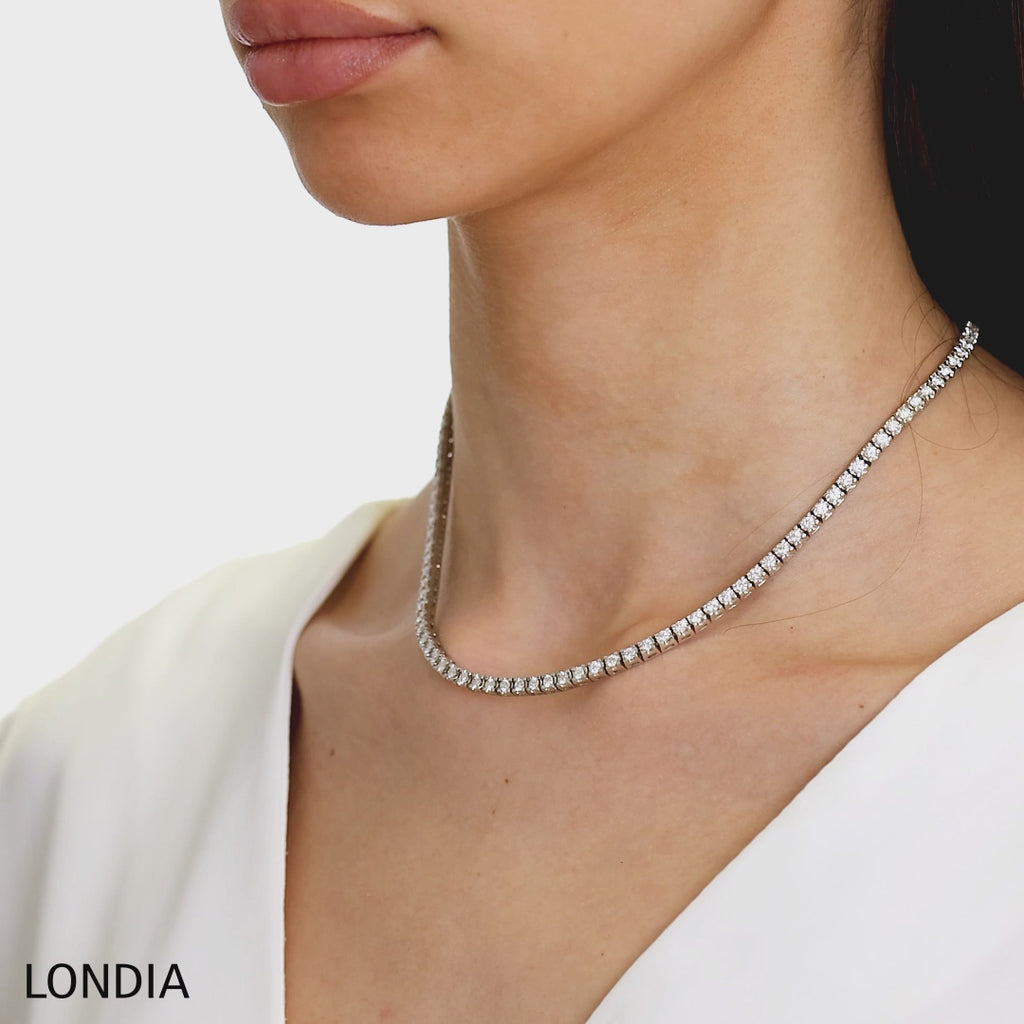 8.00 CTW Diamond Clair Design Tennis Necklace 14k Fine Gold