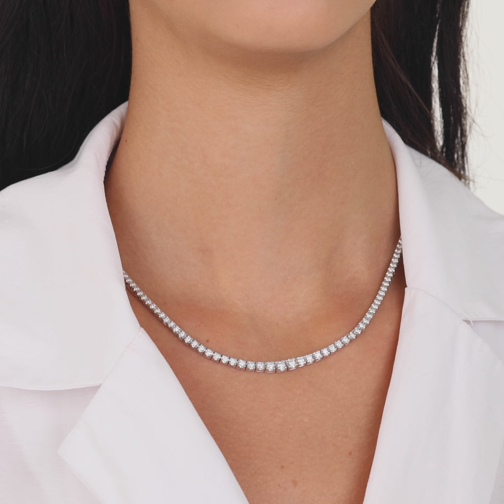 2.60 CTW Diamond Clair Design Graduated Tennis Necklace 14k Fine Gold