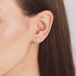 0.55 Ct. Natural Diamond Embrace Halo Design Earring in 14K Gold