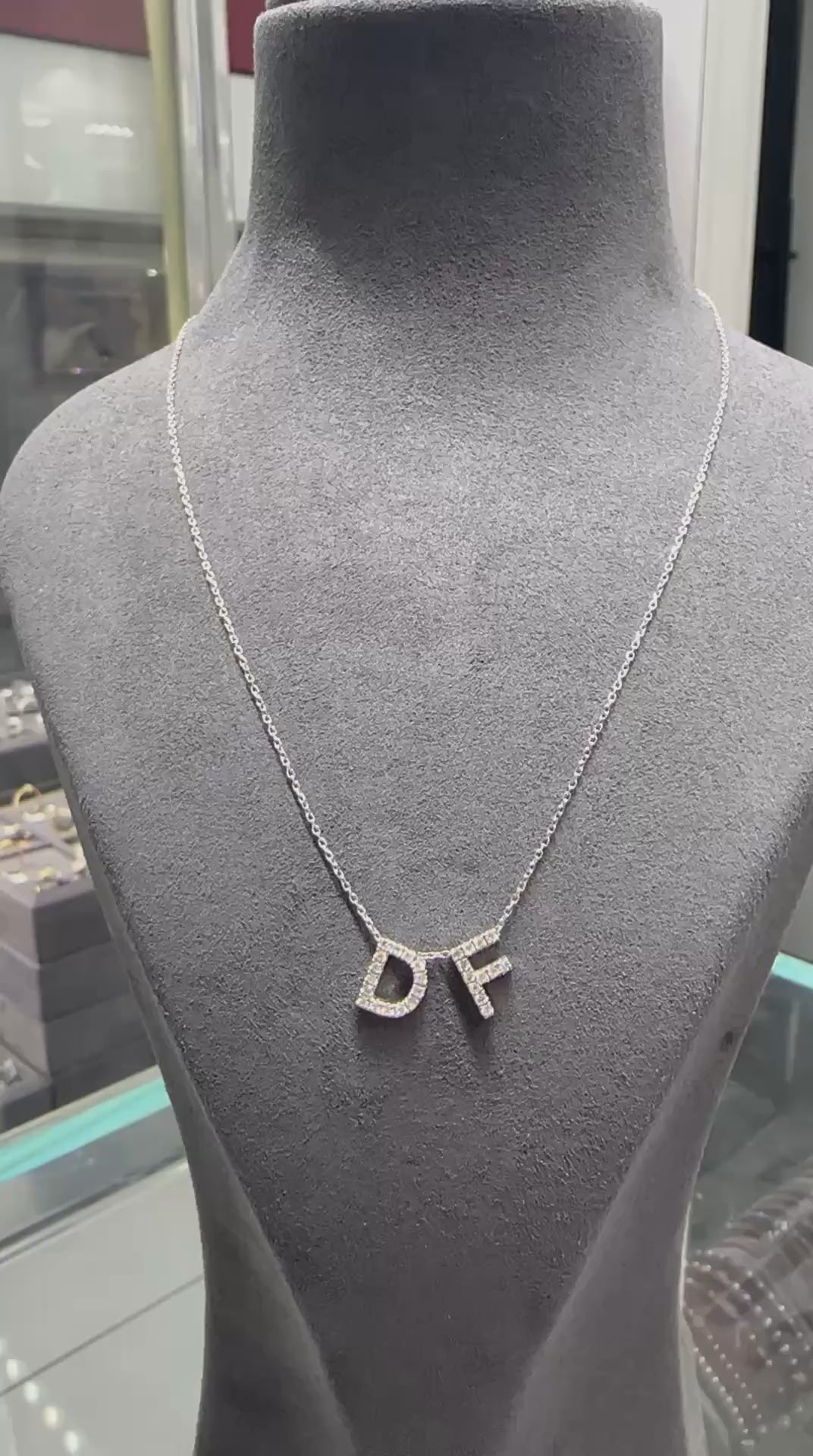 Personalized Initial 0.20 Carat Natural Diamond Necklace