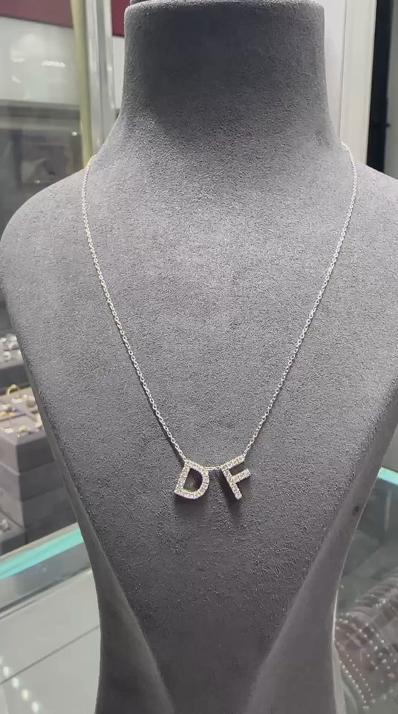 Personalized Initial 0.20 Carat Natural Diamond Necklace