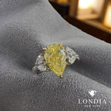 0.50 Ct. ''Fancy Yellow Quartz'' Design Ring With Natural Diamond